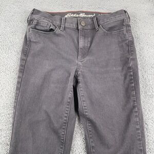 Eddie Bauer Jeans Womens 4 Gray Slightly Curvy Slim Straight Stretch Denim